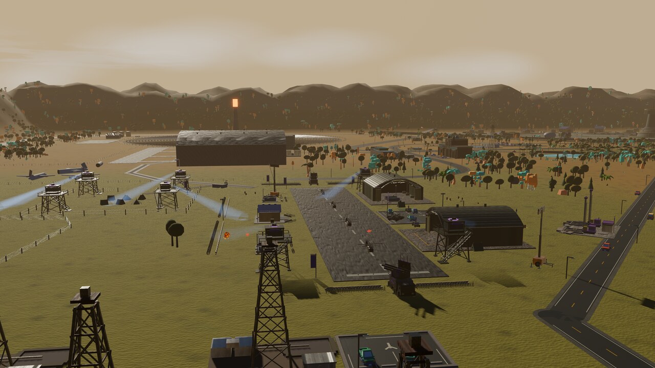 The regime airstrip with Hinds fueled on the apron