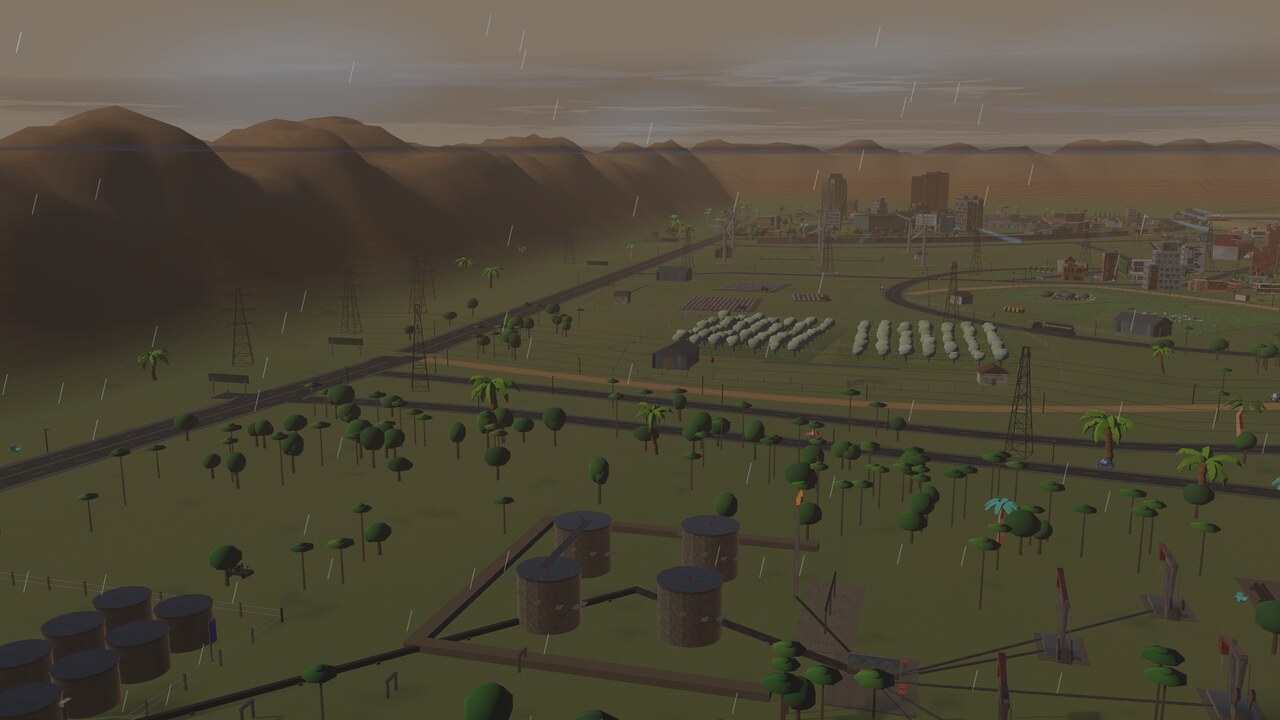 The west-shore refinery, columns and flare stacks