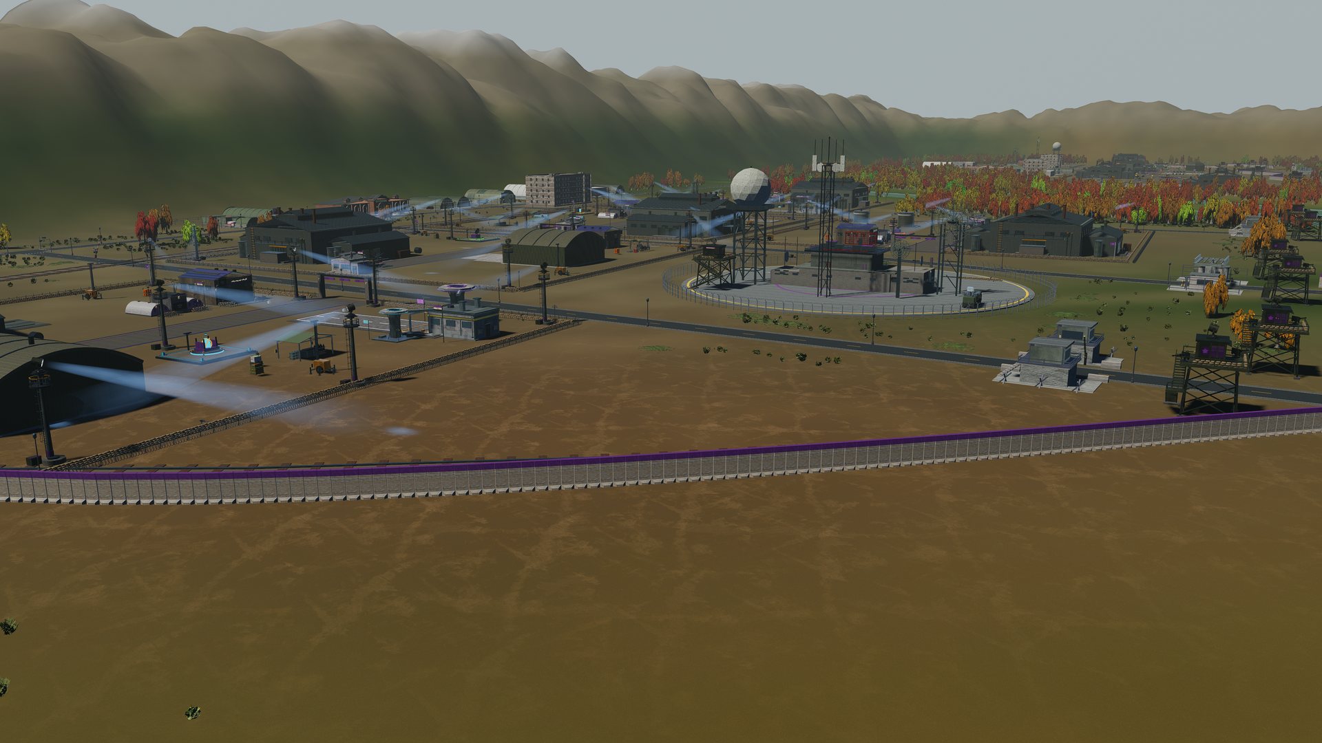 A regime pad on the Caspian plain, a searchlight beam crossing the ground